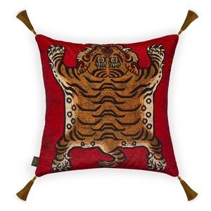 House of Hackney SABER Medium Tassel Pillow in Cinnabar